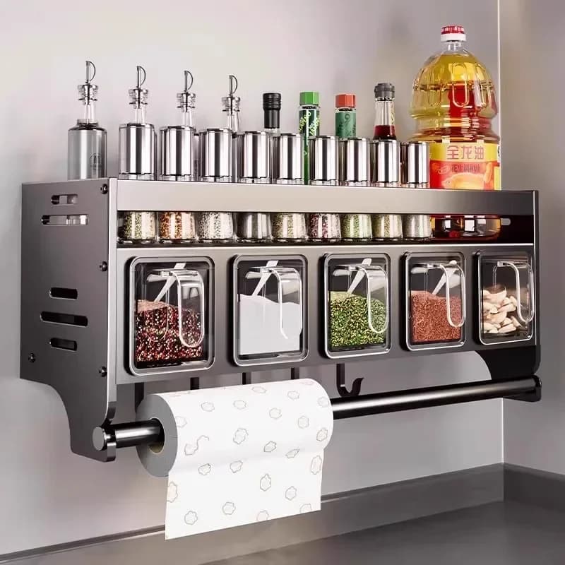AOLIVIYA Countertop Spice Rack Spice Bottle Rack Seasoning Rack Kitchen Cutting Board Knife Organizer Fashion Style A816402