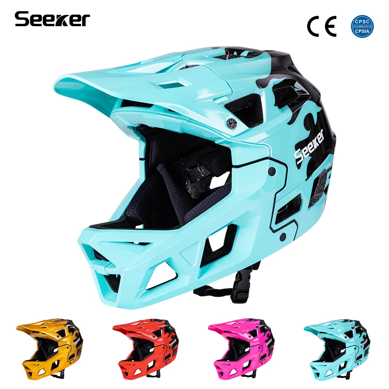 SEEKER mountain bike full-coverage riding helmet, trail off-road adult bicycle breathable safety helmet bicycle protective helme
