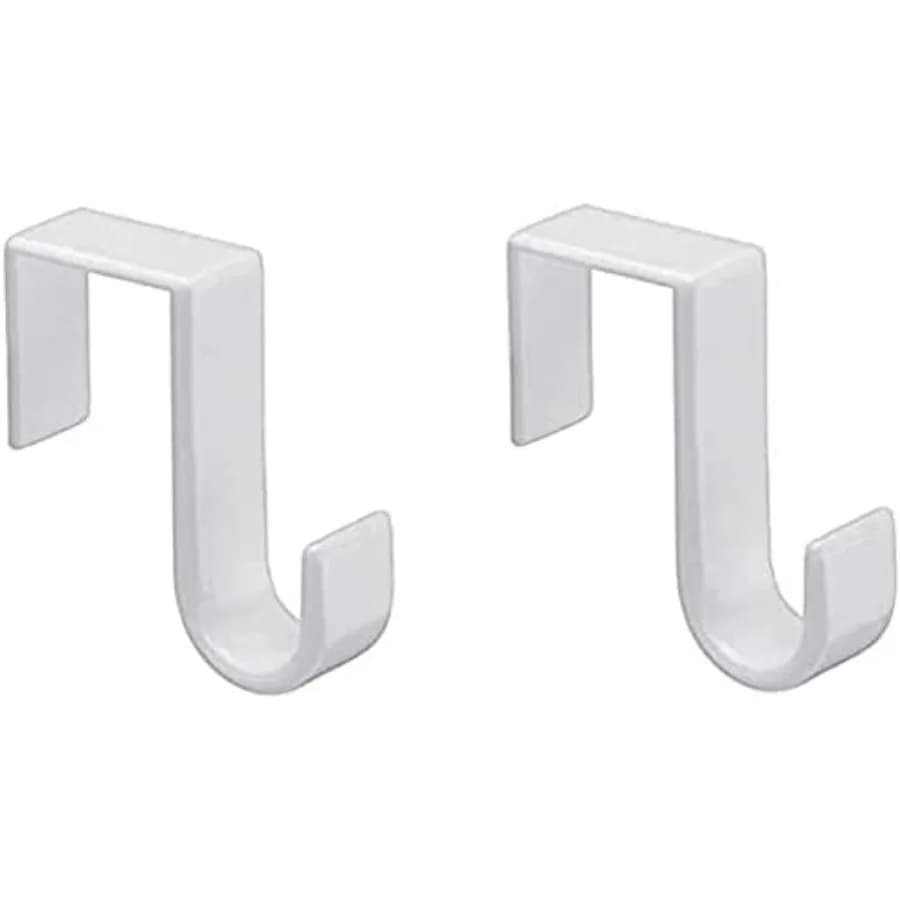 Over The Door Hooks Hangers, Laundry Hanger White Plastic 2 Pack Coats Towels Clothes, White
