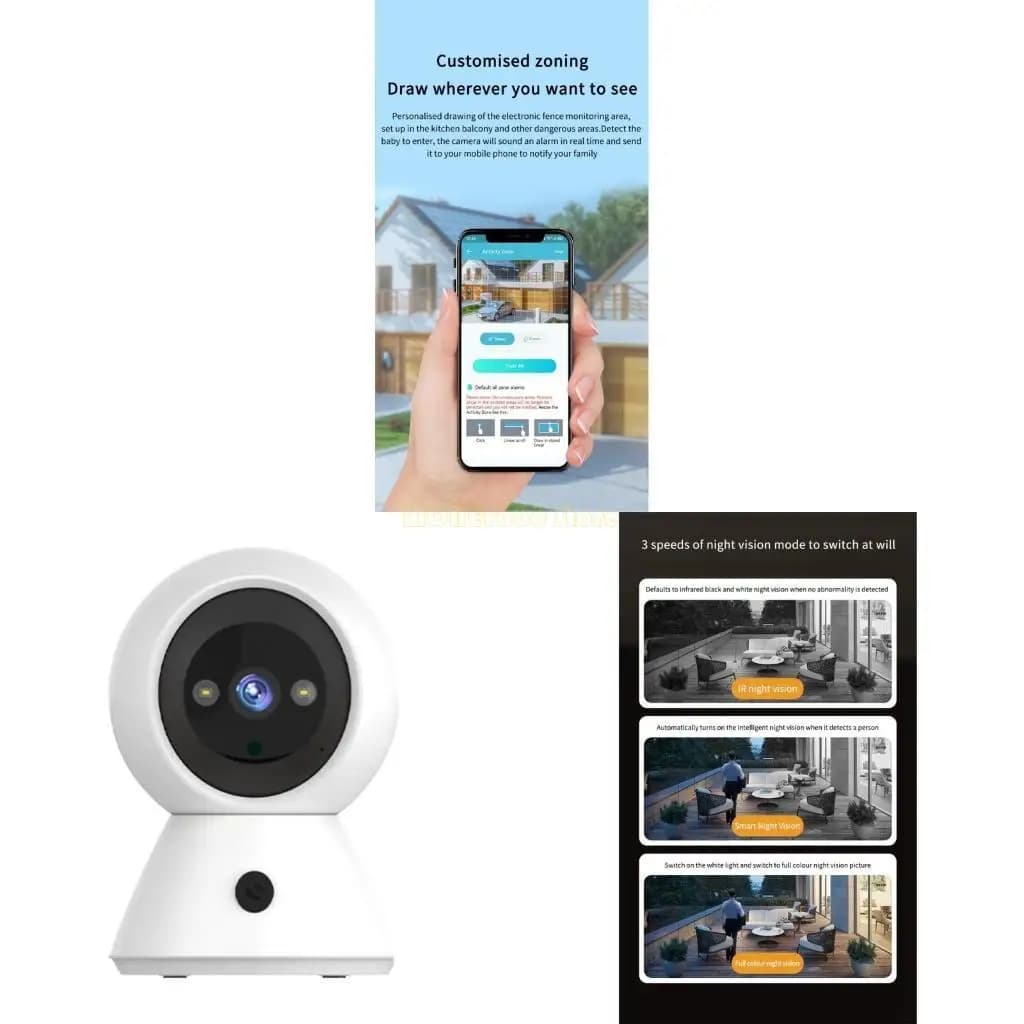 Telecamere WiFi sicurezza F62C 1080p per sicurezza domestica, esterno wireless con rilevamento del movimento, a