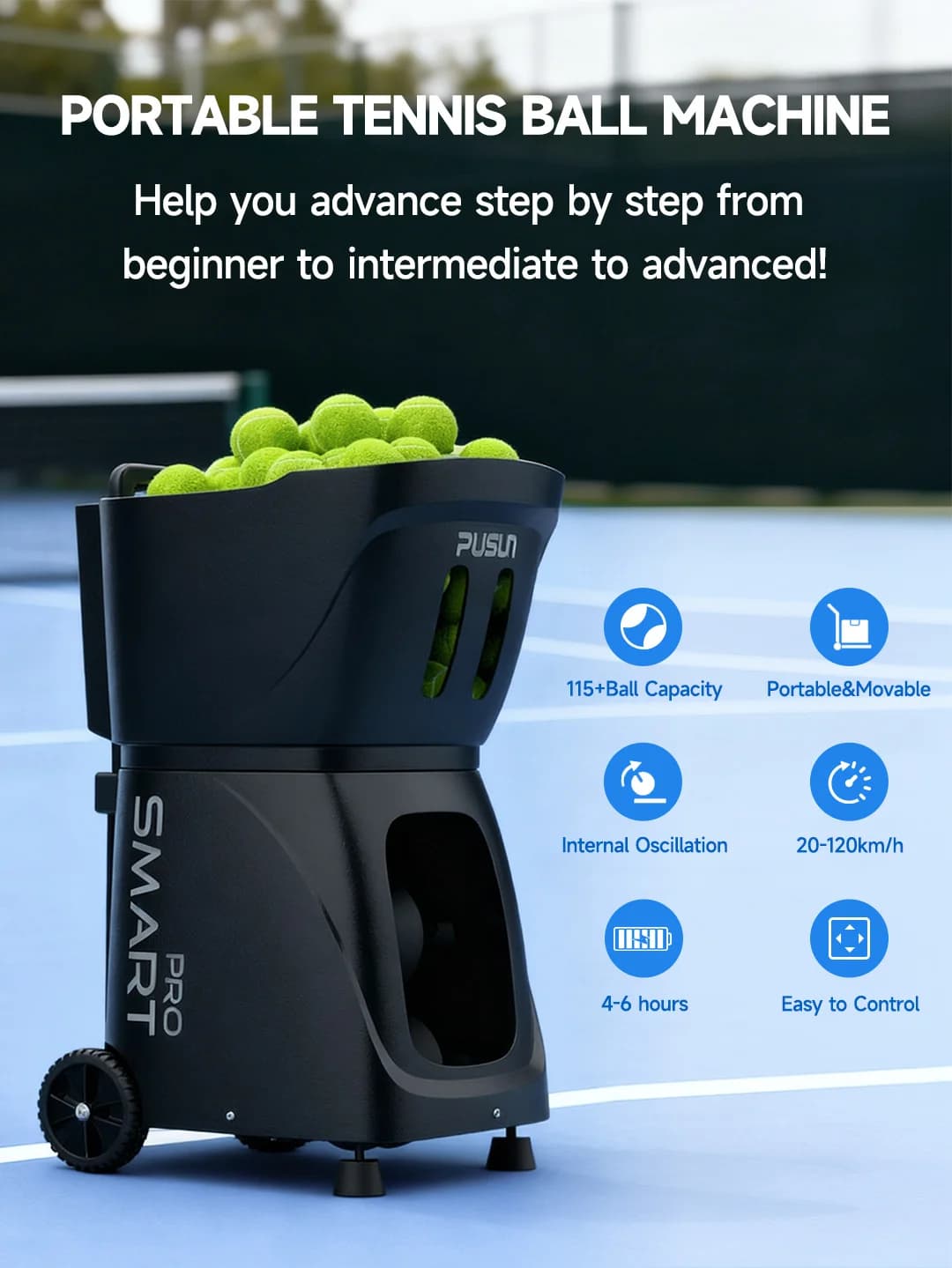 Bestseller: Attrezzatura Portatile Intelligente per Allenamento Tennis e Padel, Macchina Lancia Palline con Controllo APP