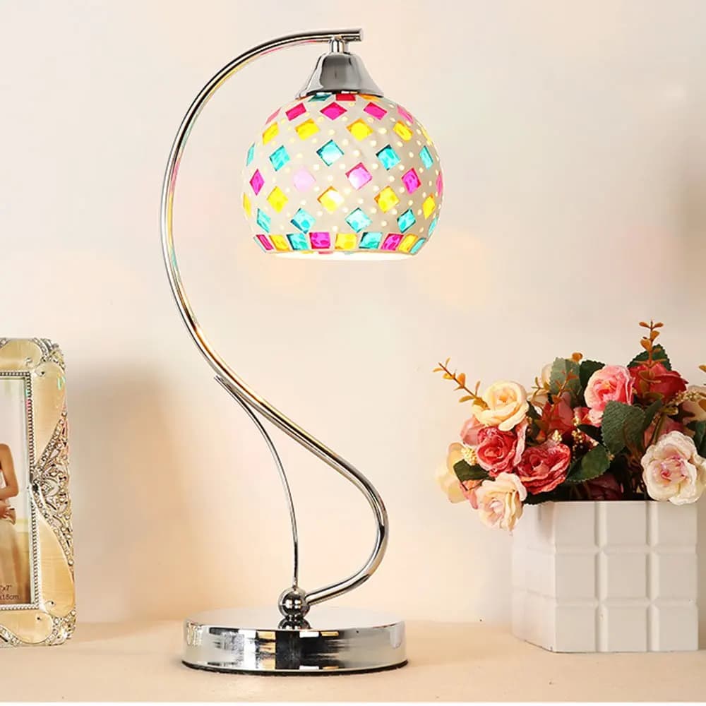 Bohemia Glass Table Lights S Chrome Shape Bedroom Besides Study Room Desk lighting Fixtures