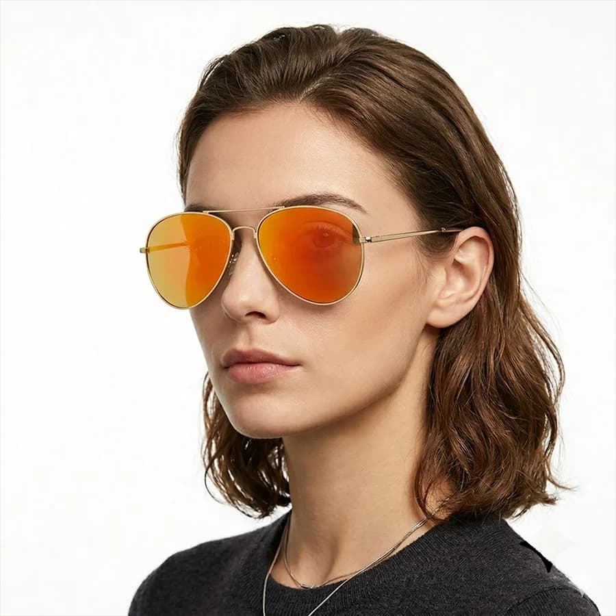 Occhiali da sole classici da pilota per uomo e donna, con lenti curve, cerniere in metallo, montature resistenti, specchiati, di lusso, firmati, indispensabili per l'outdoor