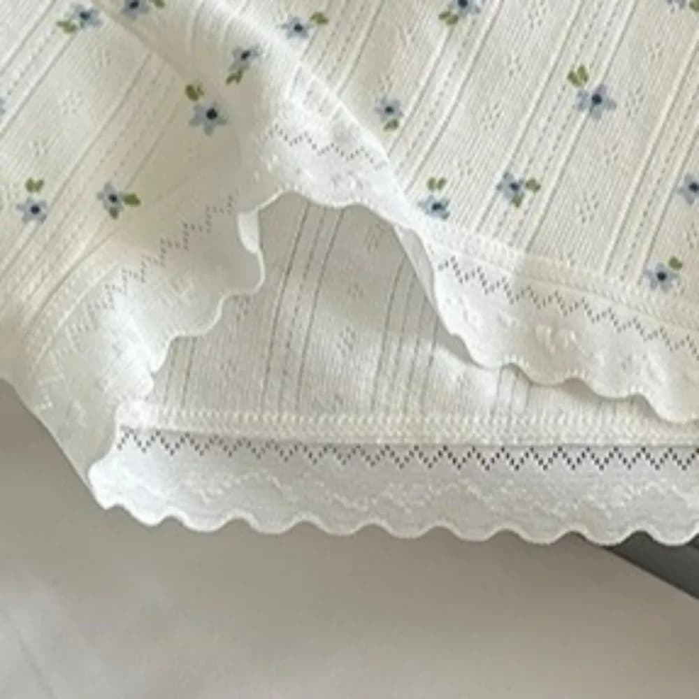 Comfortable Mid Waist Lace Safety Pants Lingerie Underwear Ladies Leggings Shorts Cotton Anti-exposure Flower Panties Ladies