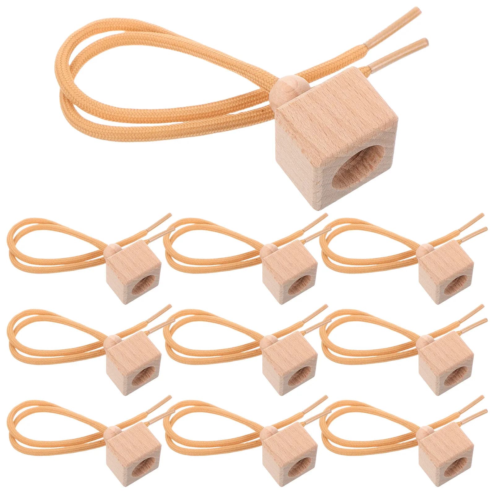 10 Pezzi Tappi Triangolari in Legno di Faggio Naturale per Bottiglie di Profumo Auto, Coperchio Diffusore da Appendere, Ornamento Deodorante per Aromaterapia