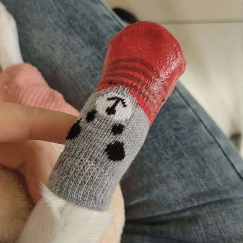 Anti-slip boots for Dogs, Socks in Knife with Velcro, Stroller Shoes with Patterns Carini for Rain and Snow, for Small and Medium Dogs Size