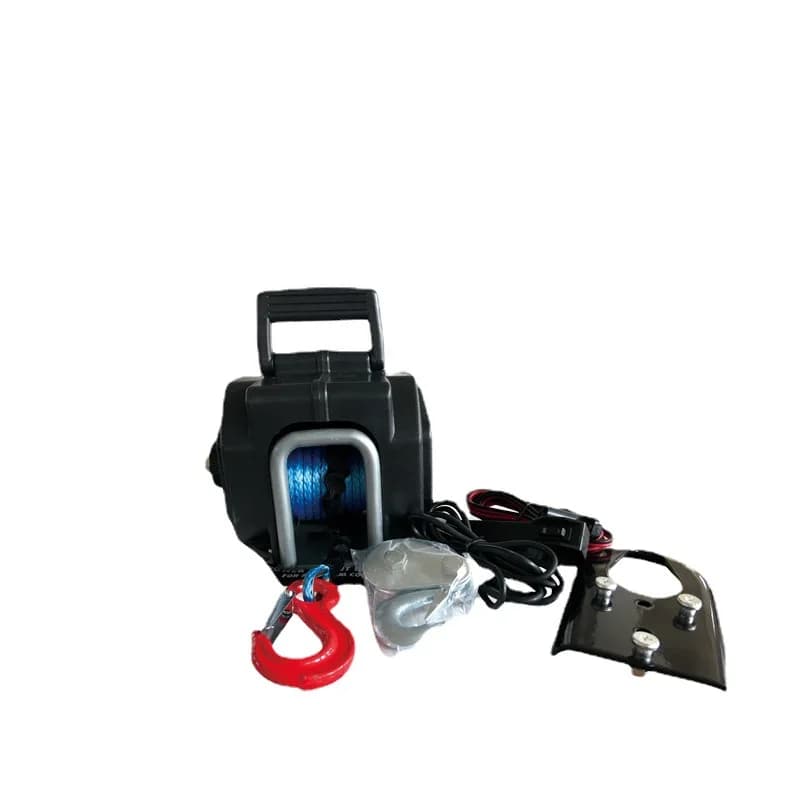 5000 pounds electric winch with steel wire nylon rope, marine traction winch 12V waterproof and rainproof