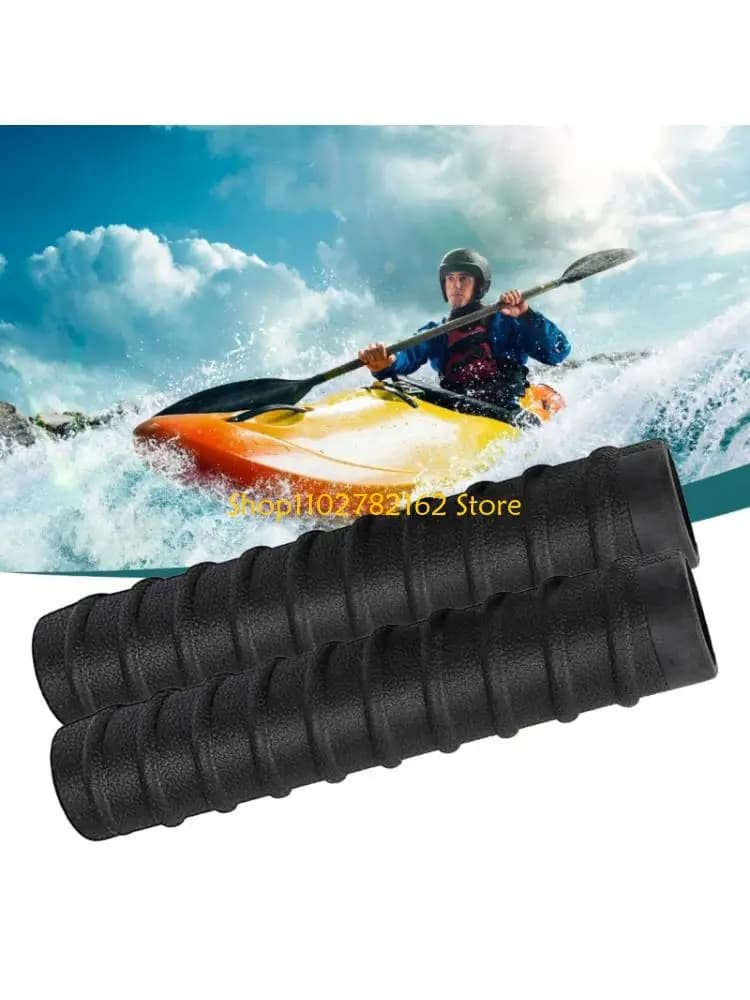 547B 2Pcs Kayak Paddles Grip Protector Nonslip Rubber Kayaking Oars Handle Cover