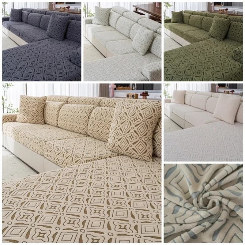Sectional Slipcovers 1/2/3/4 Seat Sofa Cover Elastic Anti-slip Couch Cushion Covers L-shape Chaise Lounge Cover Protector