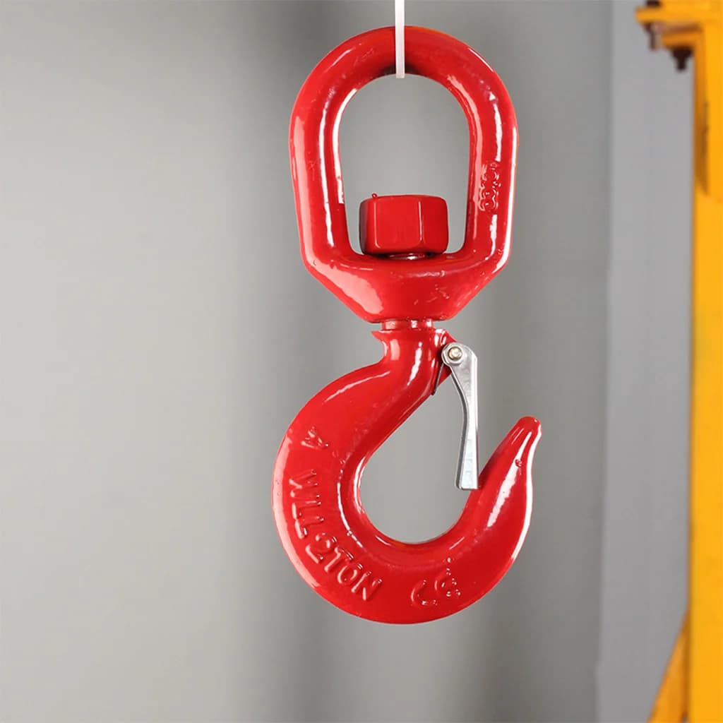 Swivel Hook 1/2/3/5Ton Alloy Steel Chain Hook Safety Hook with Tongue 360° Swivel Safety Lock Hook for Sling Rigging Crane Hook