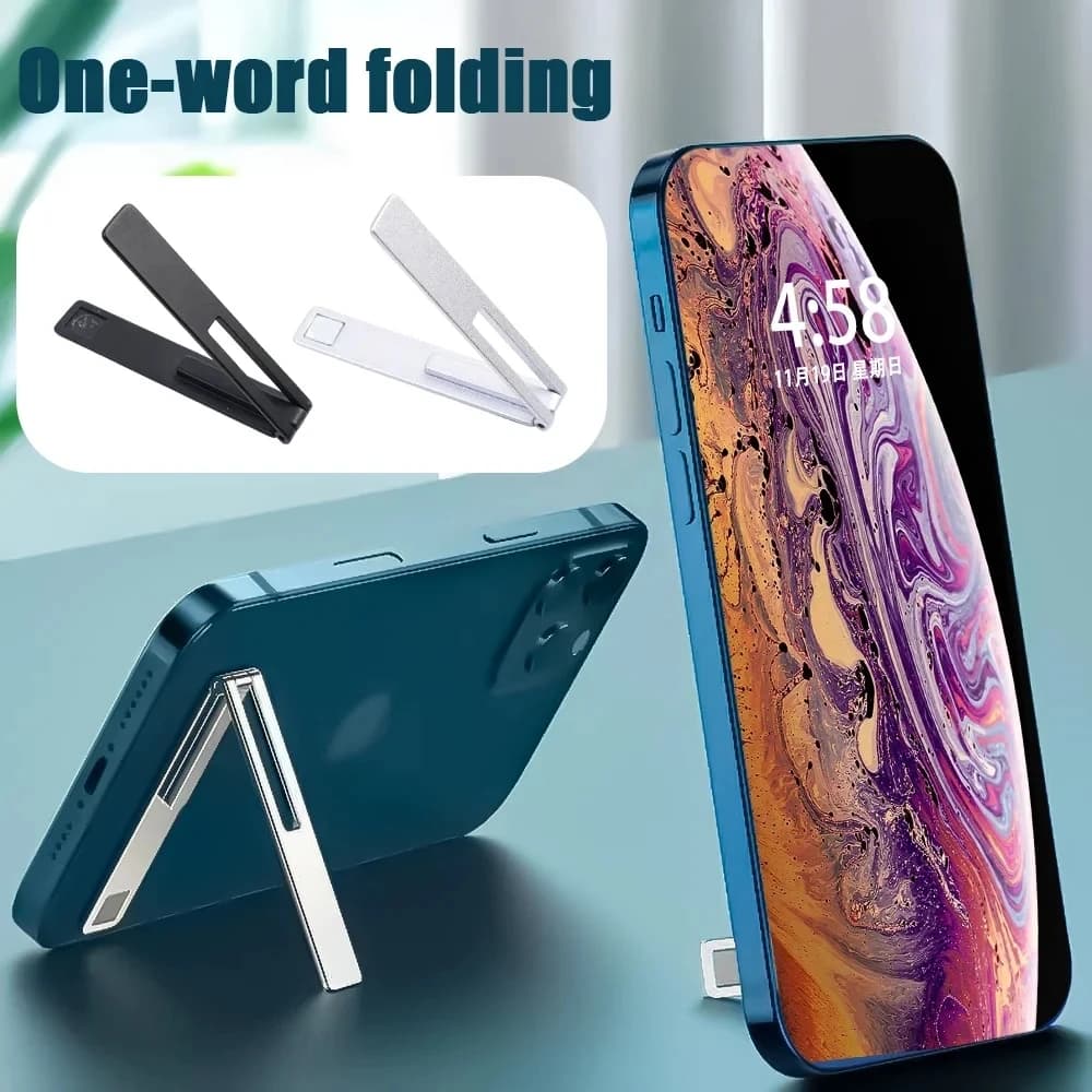Supporto Magnetico Invisibile Ultra Sottile per Telefono Cellulare, Cavalletto Pieghevole in Lega Metallica per Smartphone, Supporto da Tavolo