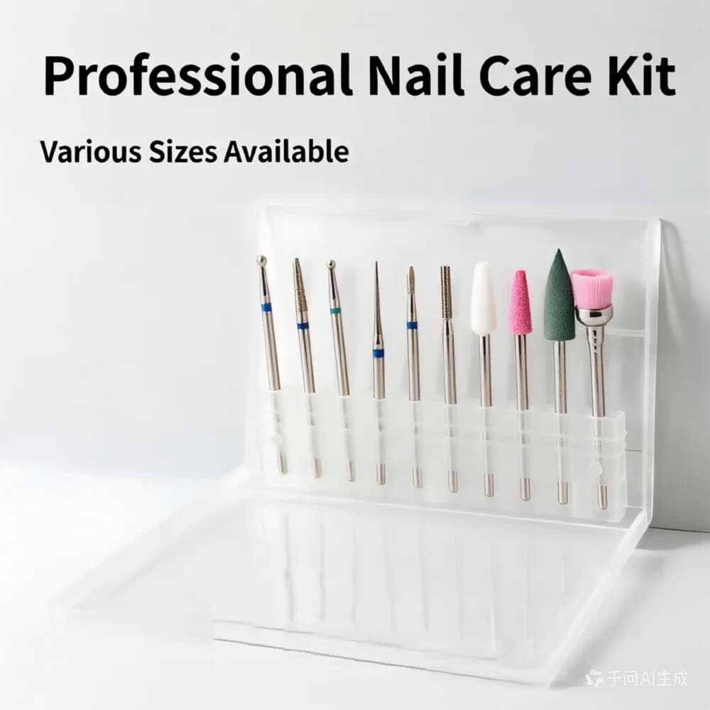 Set di 10 Punte Professionali per Trapano per Unghie, Frese Diamantate per Manicure, Accessori per Lucidatura e Rimozione Gel