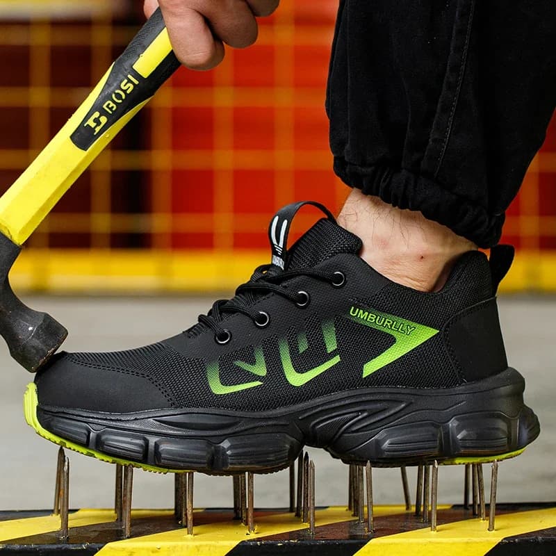 Scarpe antinfortunistiche da lavoro da uomo, sneakers da lavoro indistruttibili, leggere e traspiranti, con punta in acciaio per la protezione e la sicurezza.