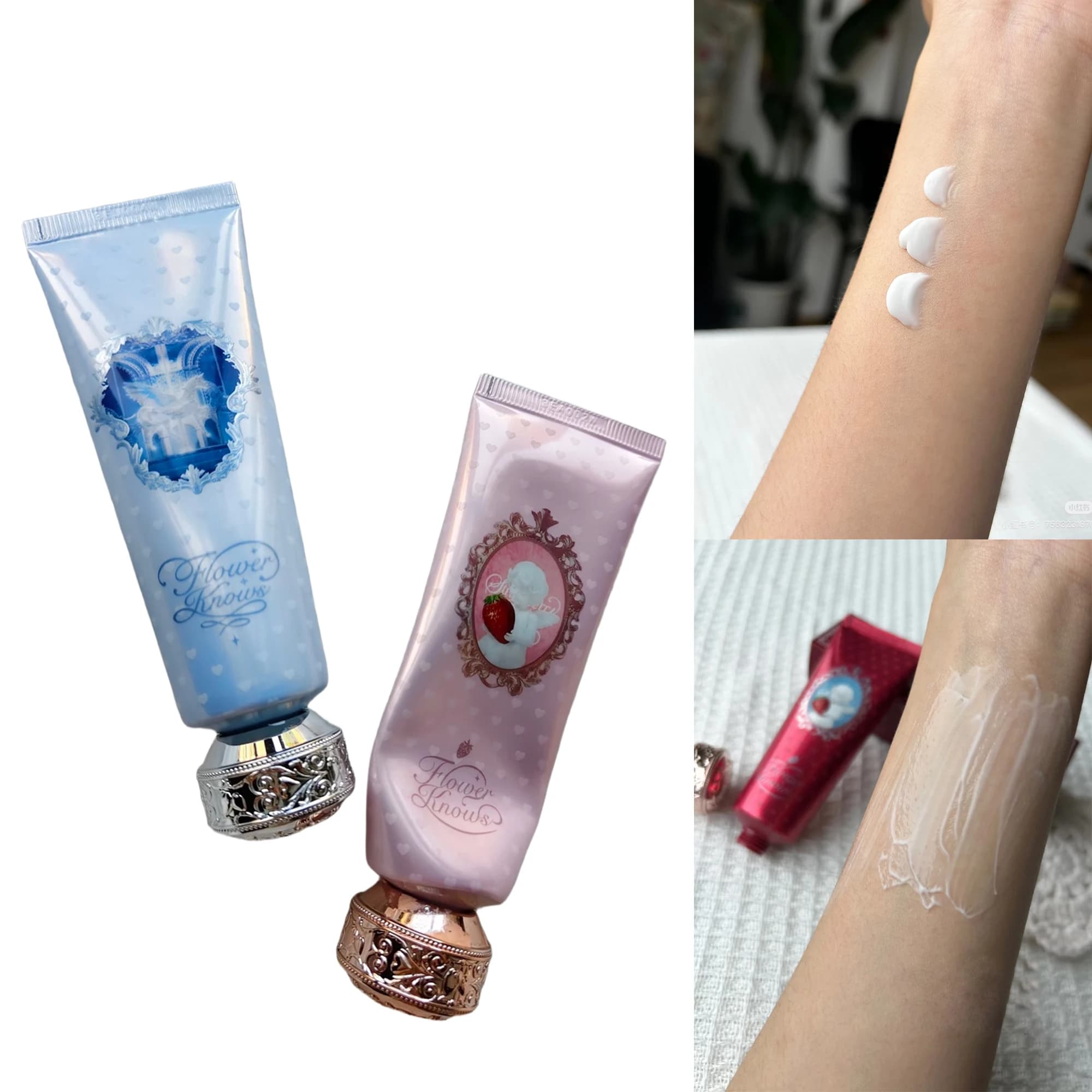 Flower Knows Christmas Limited Crema per le mani profumata Collezione Cupido alla fragola Idratante Lozione per le mani ammorbidente idratante Holid