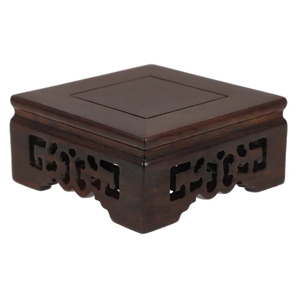 Solid Wood Buddha Statue Base Vintage Style Display Stand Plant Stand for Indoor Plants Bonsai Pot Holder Flower Vase Riser Home