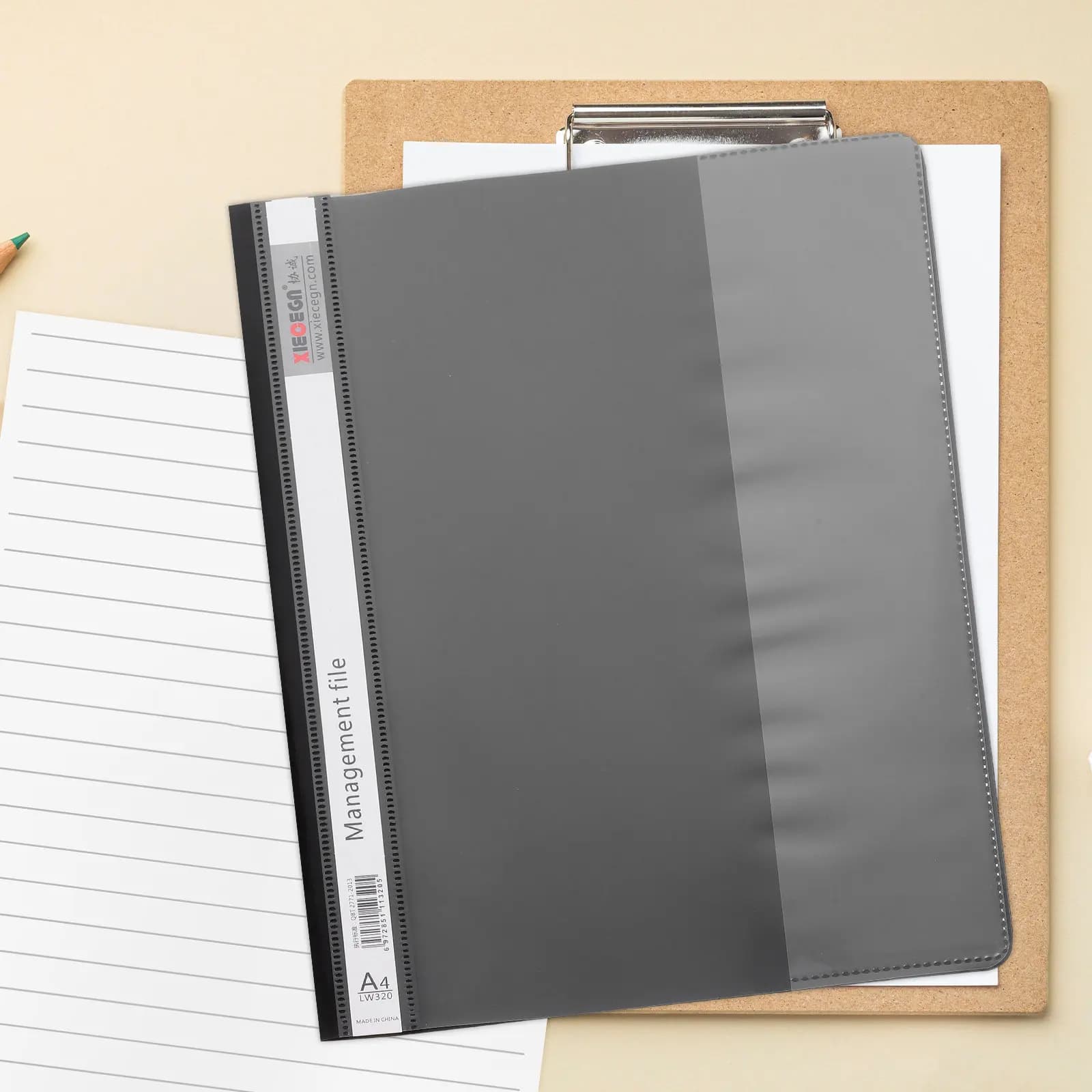 12Pcs A4 Reusable File Holder 2-Hole Report File Folder Plastic Document Sleeve for Office Study Home Efficient Organization