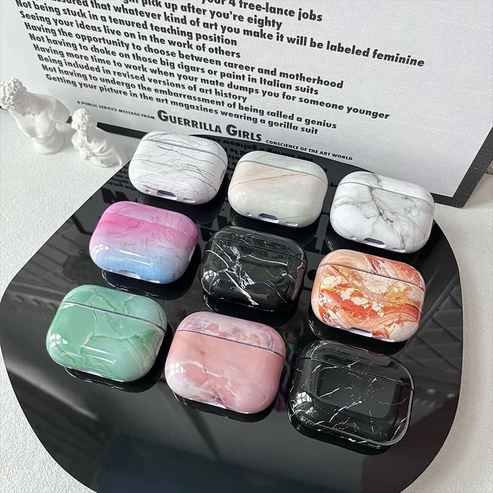 Marble Pattern Case For Apple Airpods 4 3h Generation 2024 Hard PC Cover For airpods pro case 2 Marble Protective Cases Fundas