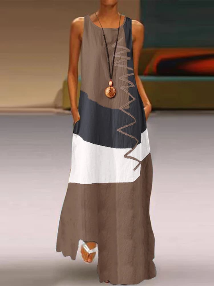Women Patchwork Summer Dress ZANZEA 2023 Summer Maxi Dress Caftano Casual Sleeveless Tunica Women's Dress 100% Cotton Veste