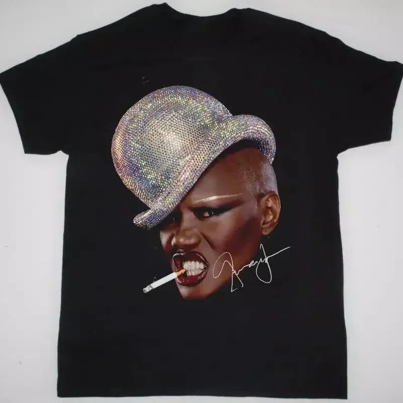 Grace Jones Signature Face For Fan T-shirt black of all sizes