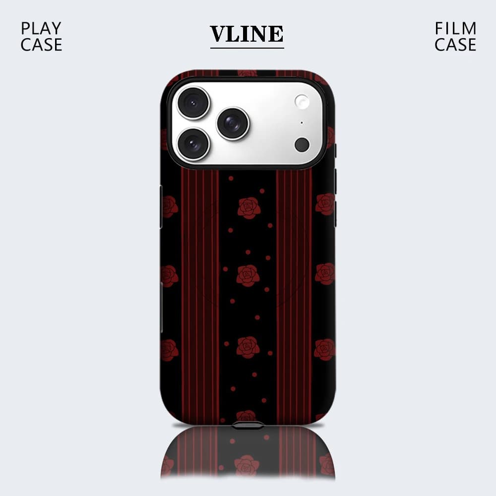 Custodia per telefono a strisce rosse per custodia magnetica per iPhone 17 16 15 14 13 Pro Max Plus, custodia robusta a strato singolo/doppio