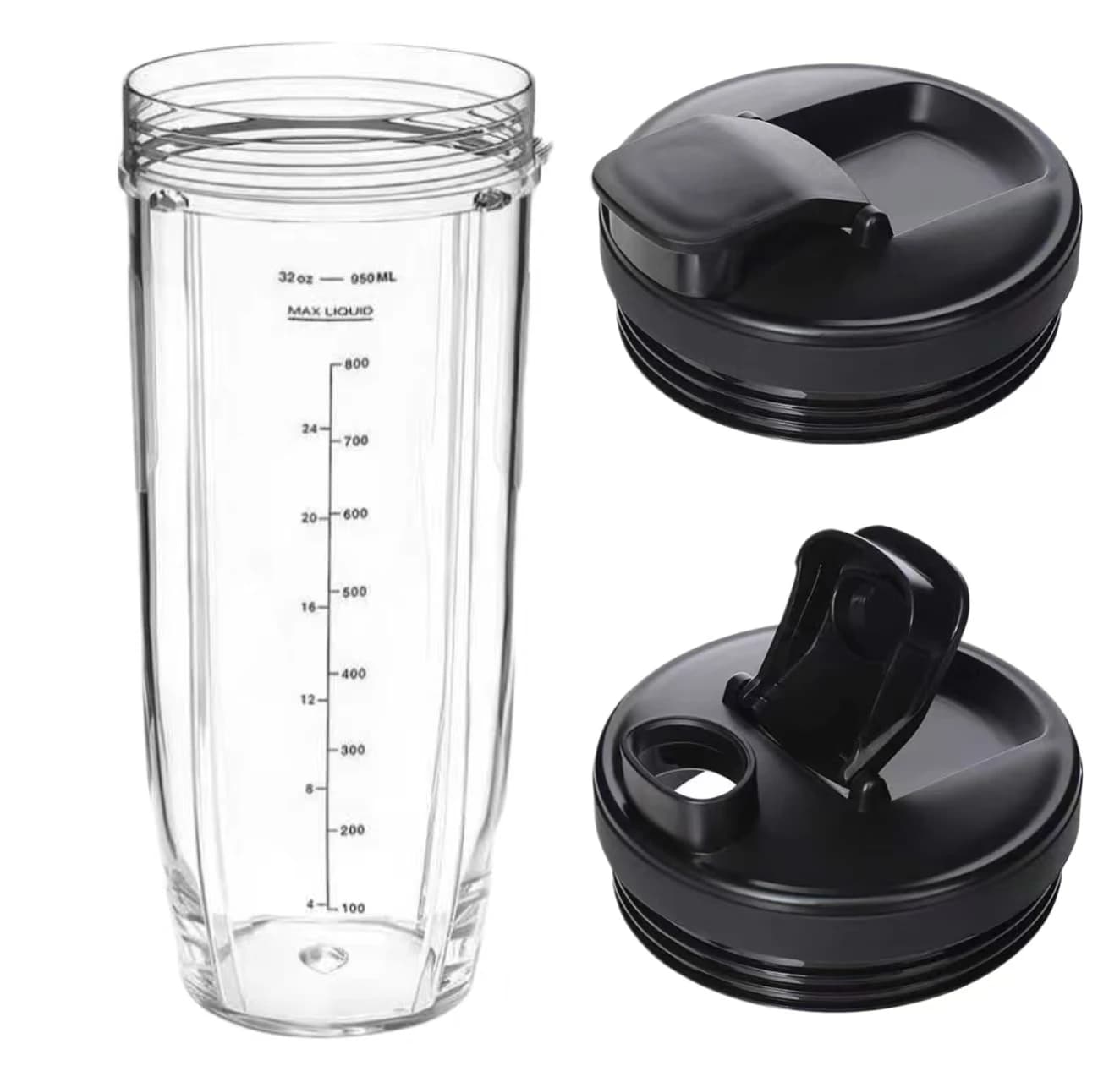 Sostituzione tazza frullatore 32OZ con 2 coperchi per frullatore Ninja Auto IQ BL450 BL480 BL642 BL680 BN801 SS101 SS151