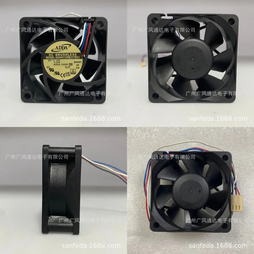 Ventola per Case PC ad Alto Flusso d'Aria ADDA 6025 AG06012HB257B03 12V 0.23A, Ventola di Raffreddamento Desktop per Computer Tower CPU e Alimentatore