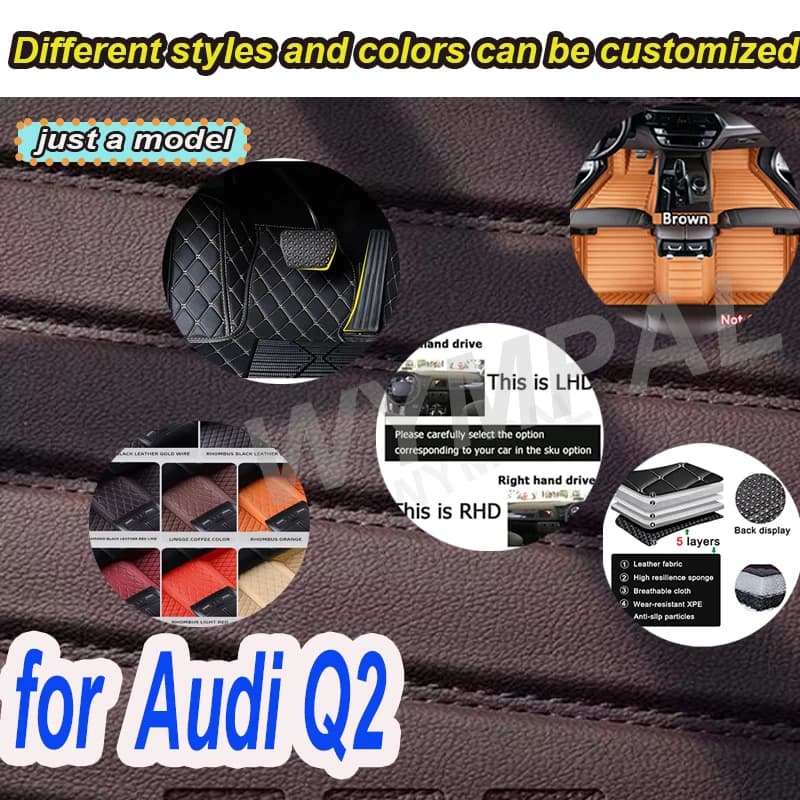 LUXURI Car Mats for Audi Q2 2017~2022 Durable Car Mat