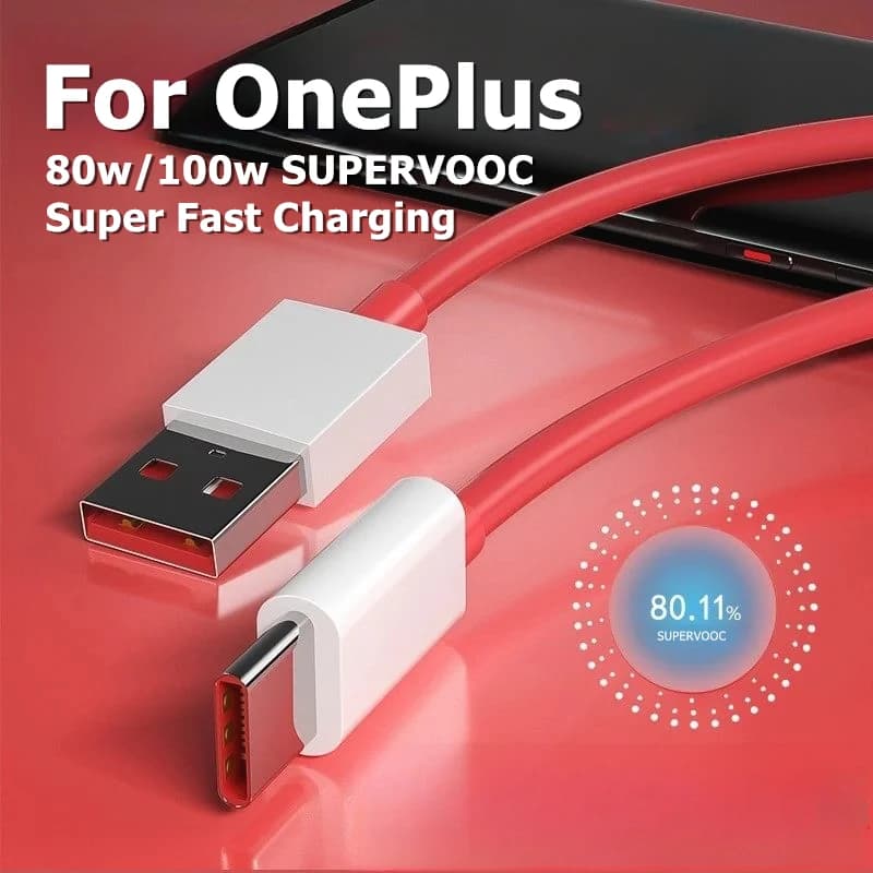 Cavo USB di ricarica Super Flash da 80 W 100 W per OnePlus 9RT 10 11 12 13 Nord 2T 3 CE 3 ACE 3 3V 5 Pro SuperVOOC Cavi di ricarica rapida