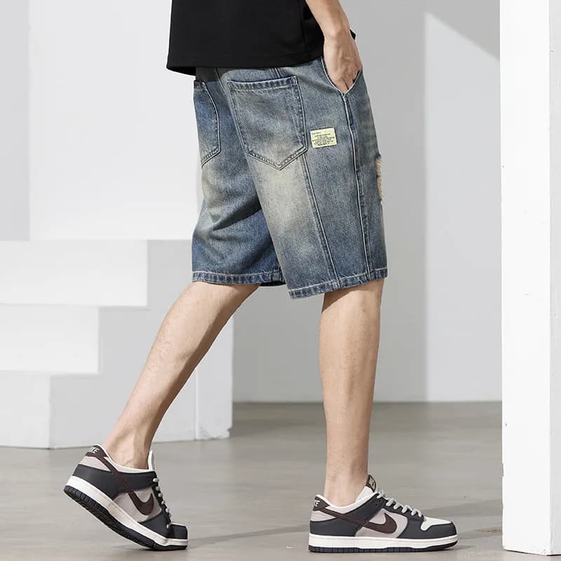 Men's Denim Shorts Spring/Summer 2026 - Versatile and wide pants in trendy Korean style
