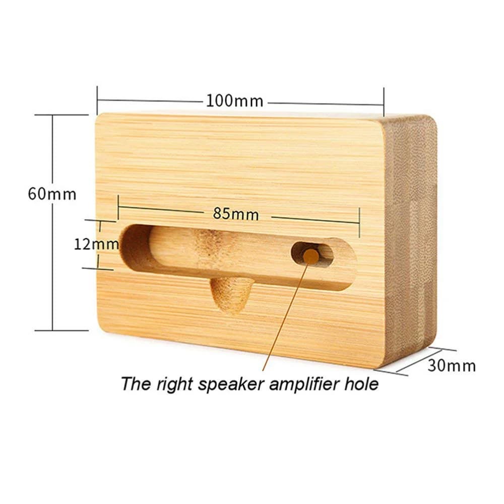 C2 Mensola da cucina Organizzatore da scrivania Bagno + Amplificatore audio per telefono Supporto universale per telefono Supporto per altoparlante in legno per cellulare