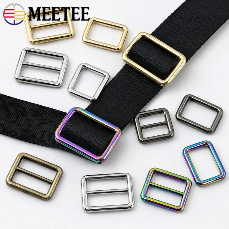 10Pcs 15-50mm Metal Tri-Glide Slider Ring Buckle Handbag Backpack Belt Strap Adjust Clasp Webbing Sewing Hardware Accessories