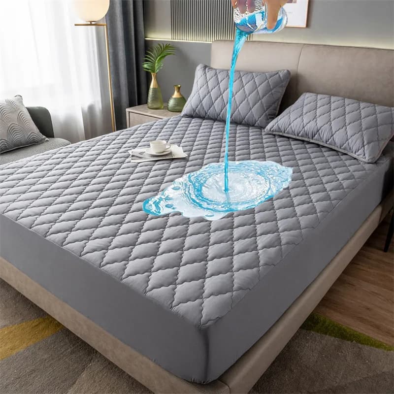 Coprimaterasso trapuntato impermeabile con angoli elastici coprimaterasso coppia letto matrimoniale Euro Queen biancheria da letto coprimaterasso traspirante