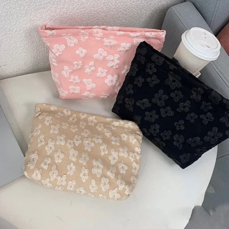Borsa per cosmetici da viaggio piccola e fresca floreale carina Borse per il lavaggio con pochette femminile Borse da toilette per riporre il trucco delle donne di moda Neceser