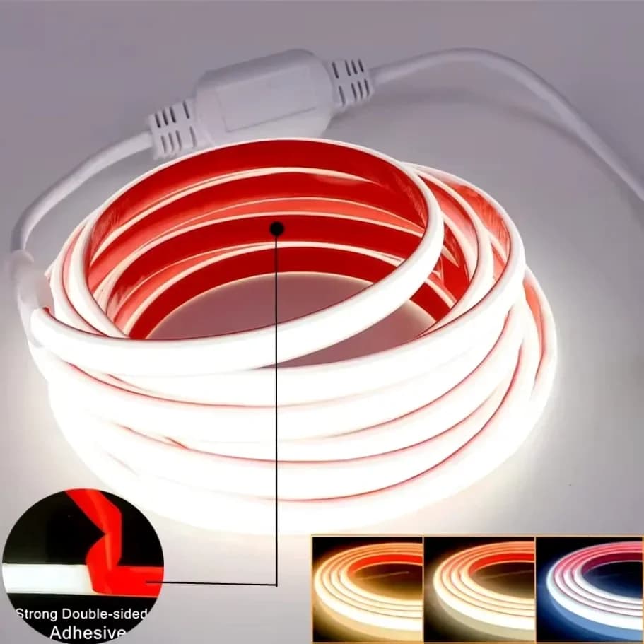 30m 220V COB HAS CONDUCTION LA Strip Light IP68 Tape Wall decal Waterproof With EU Plug Flex Silicone Tube Lamp For Home Outdoor Garden Lighting