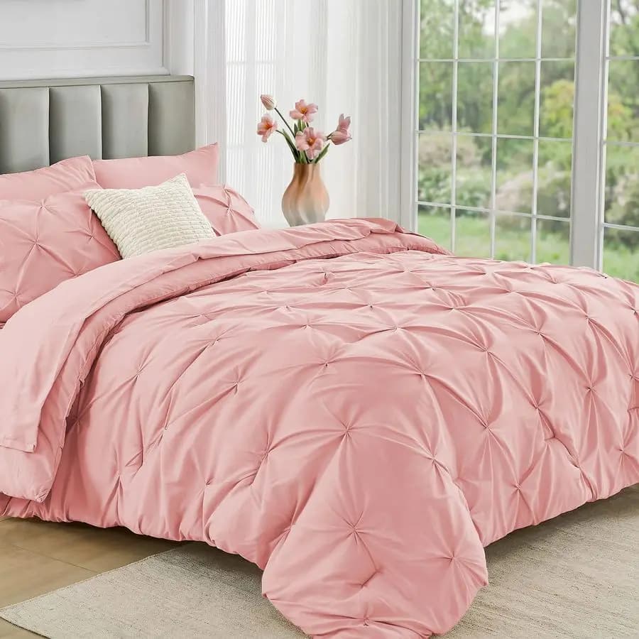 Set Queen 7 Pieces, Full Set for Queen Bed for All Seasons, Bed Linen Set with Cover, Flat Bed Sheet, Bed Sheets with Corners