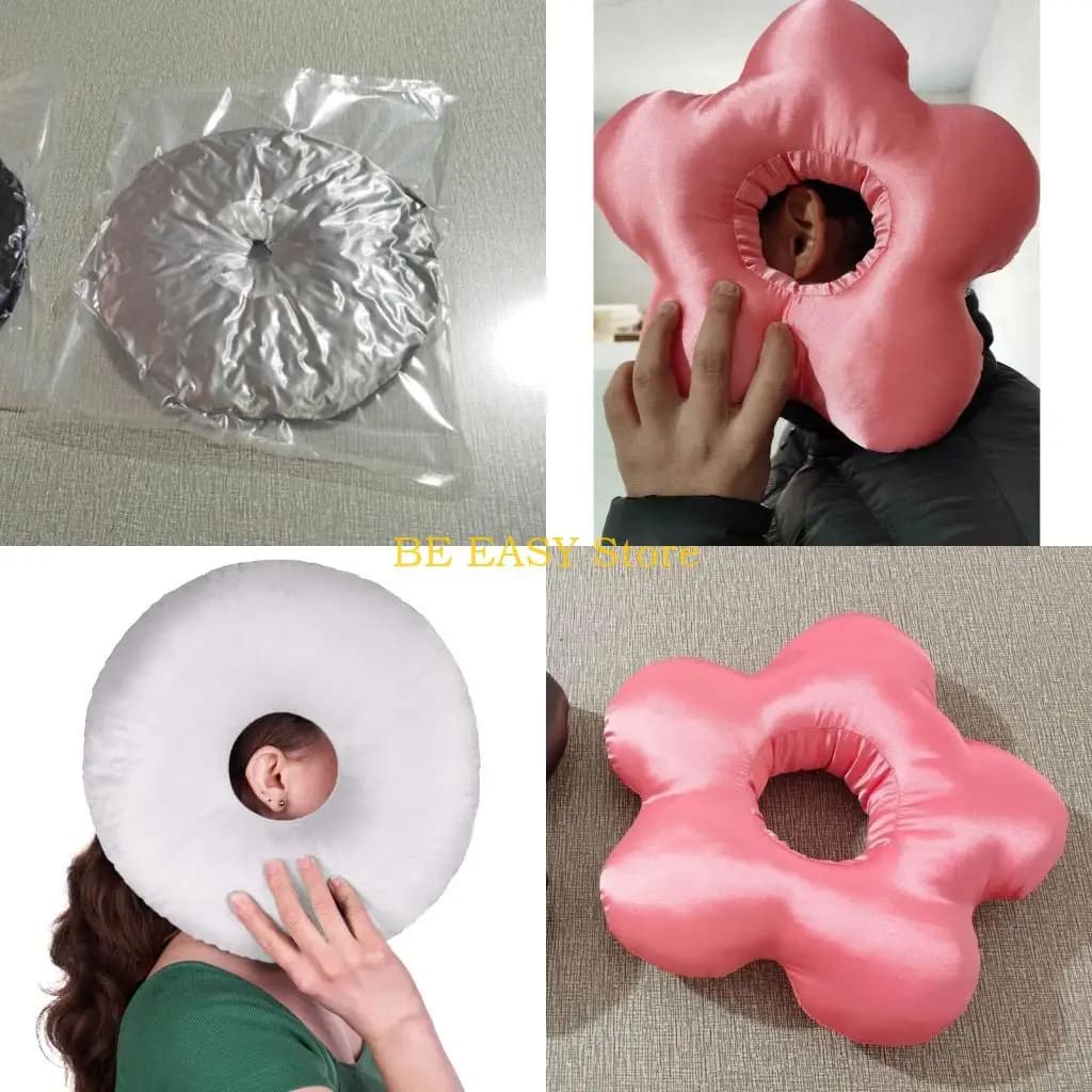 E28F Cuscino per piercing all'orecchio Cuscino per ciambelle per dormire Resistente allo sbiadimento con laterale Cuscino