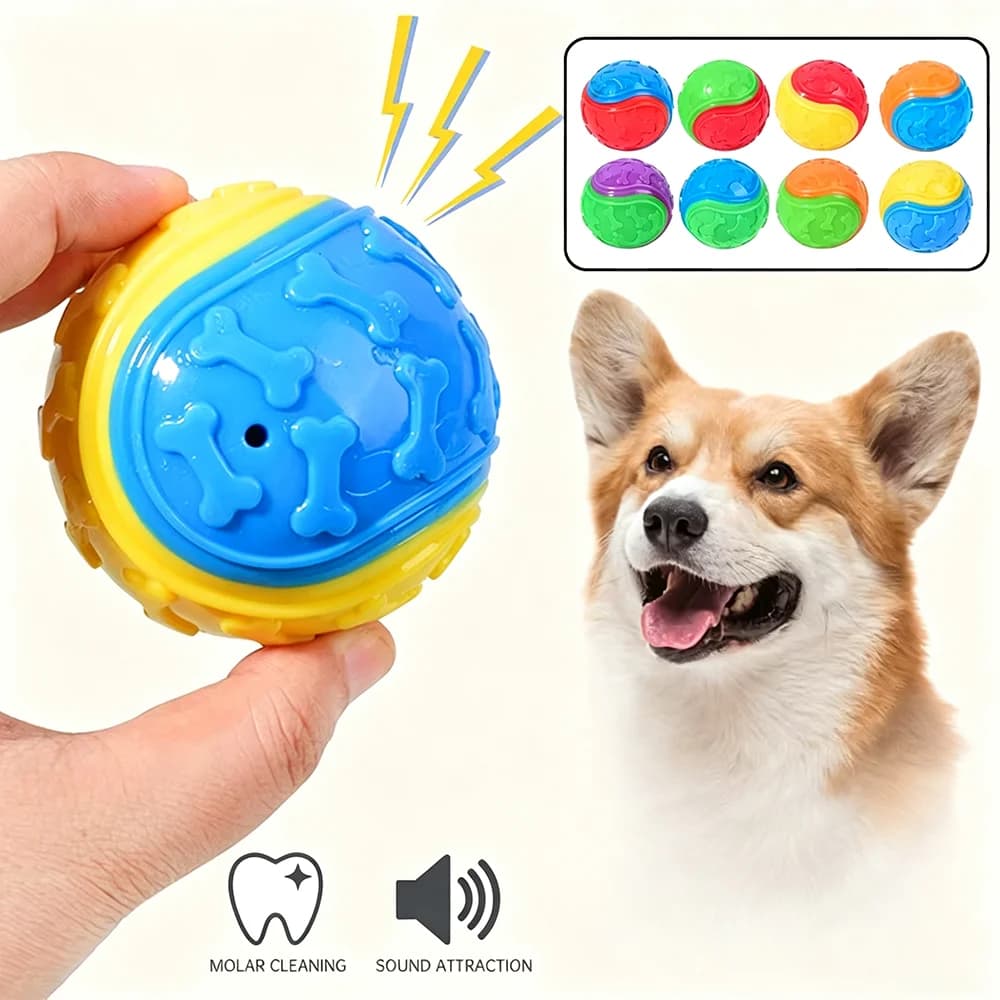 New Squeaky Balls for Dogs Interactive Toys TPR Dog Chew Toy Pet Voice Ball Teeth Cleaning Bite Resistance Dog Training Supplies