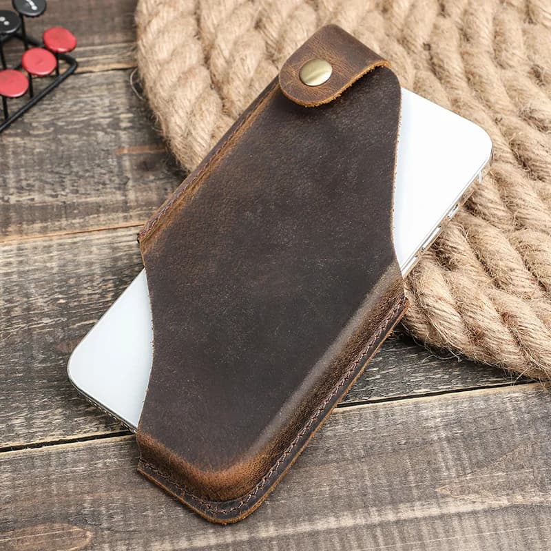Marsupio in pelle Fondina per cellulare Borsa da cintura da uomo Custodia per telefono Custodia a portafoglio per telefono da 6,7 pollici cartera de cuero para celular
