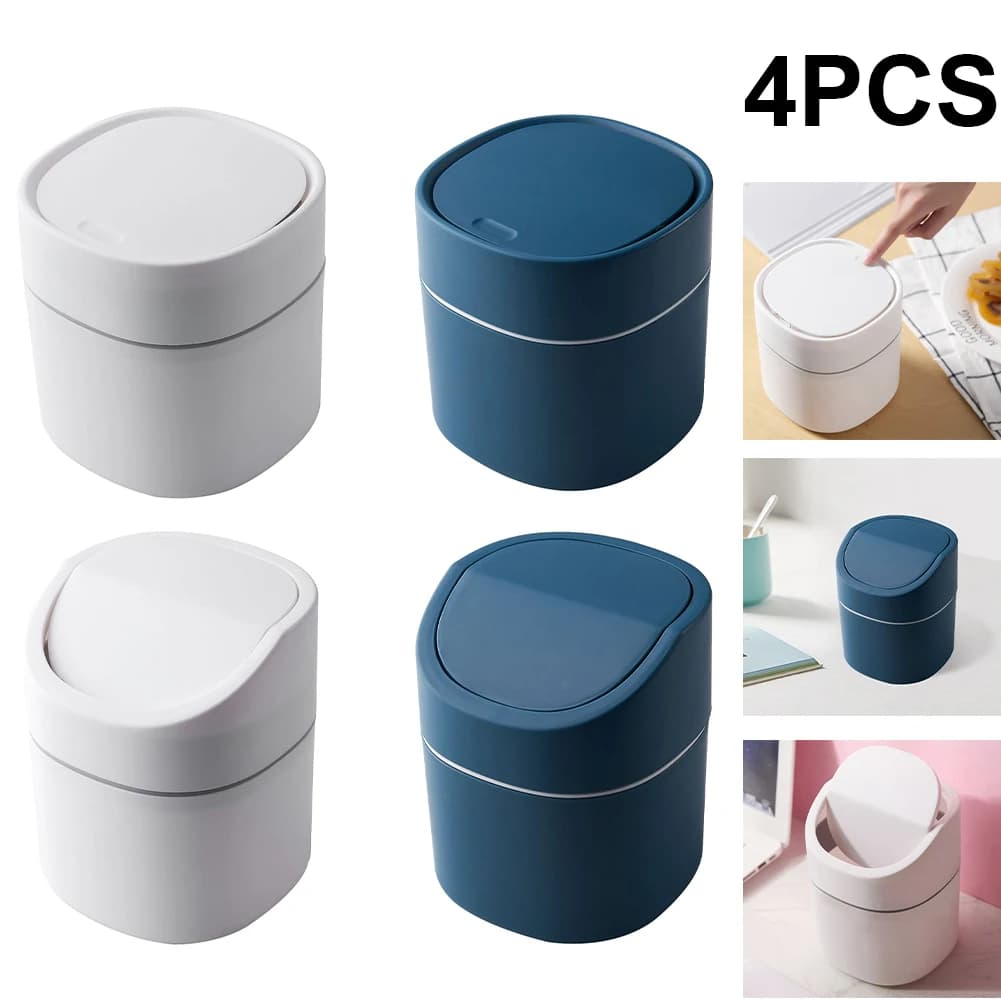 Mini Cestino per Rifiuti, Contenitore per Spazzatura da Scrivania, Cestino per Oggetti Vari Stile Nordico, Barile con Coperchio Rimovibile, Accessori per l'Organizzazione Domestica
