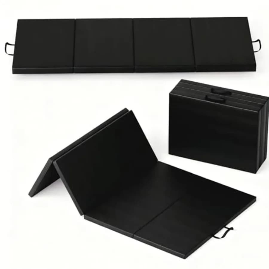 Tappetino da Ginnastica, 6x3Ft/6x2Ft, Tappetino per Esercizi Spesso con Maniglie per il Trasporto, Tappetino Pieghevole per Yoga, Pilates, Stretching