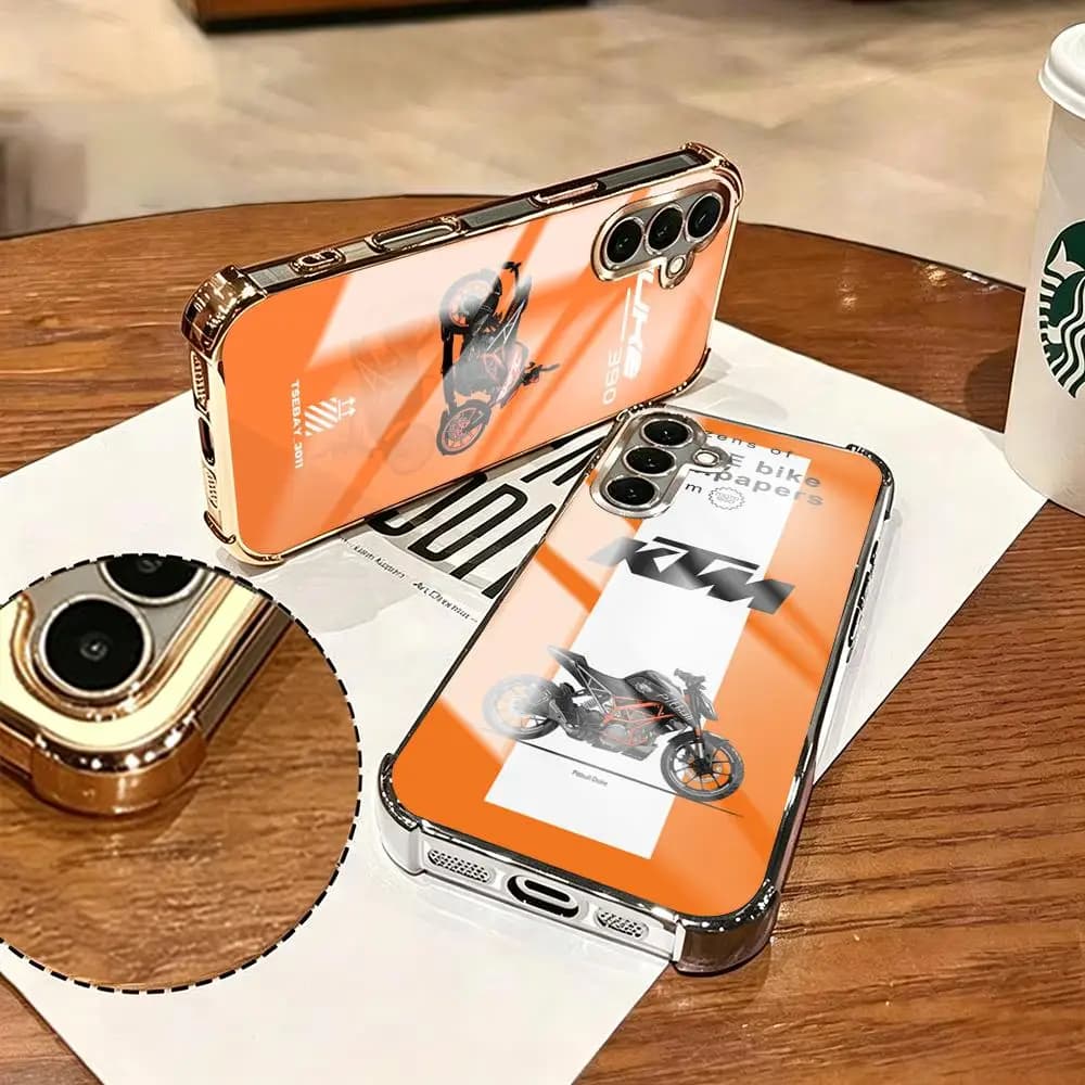 Motor K-KTM Phone Case For Samsung S26 S25 S24 S23 S22 S21 Plus Ultra FE Gold silver four-corner shockproof glass