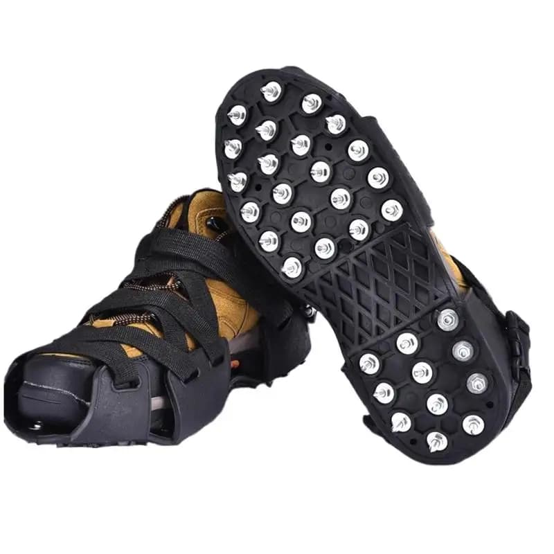 Tacchetti da ghiaccio per escursionismo per scarpe e stivali Ramponi a 32 punte Tacchetti da ghiaccio Manopole da neve per trazione Manopole da neve per ghiaccio invernale Tacchetti da trazione