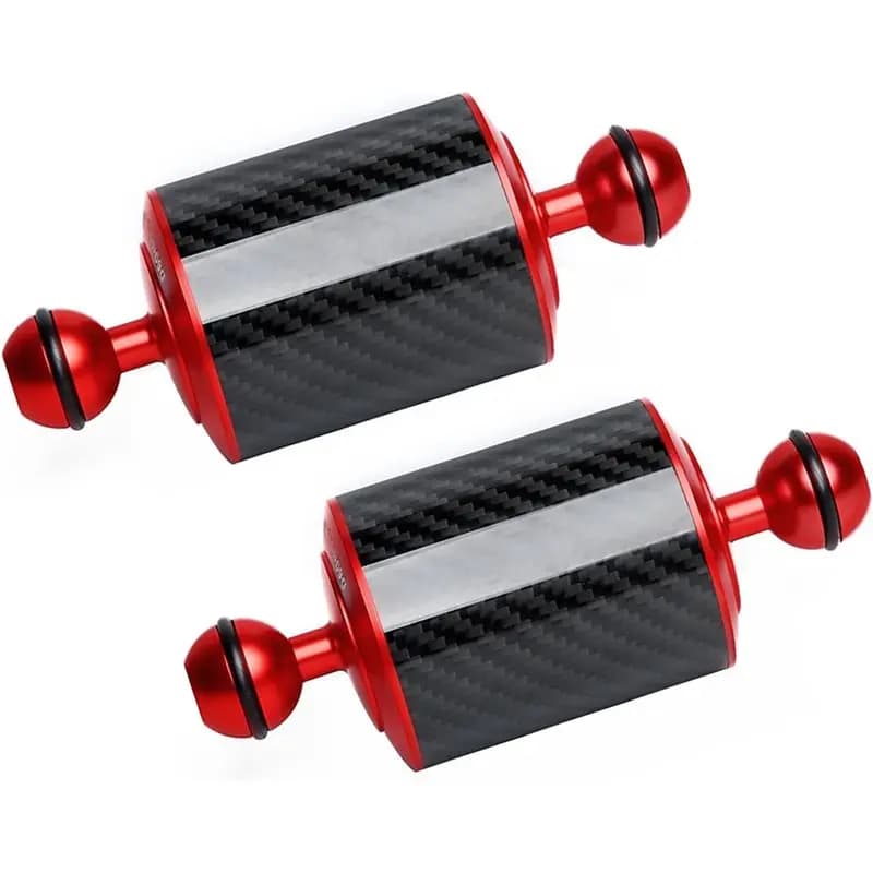 【SUPERDEALS】Carbon Fiber Double Ball Floating 2Pcs Underwater Float Buoyancy Diving Camera Support For Gopro/Smartphone