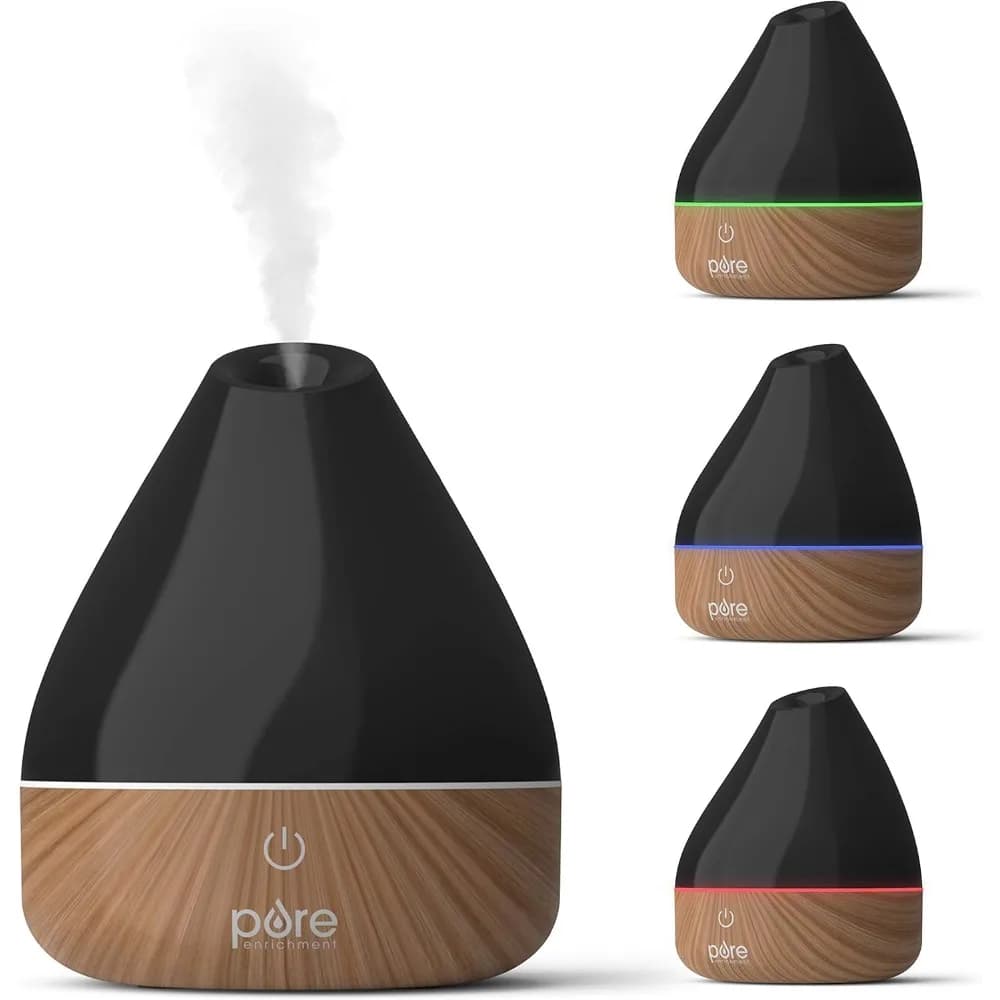 Diffusore di Aromi a Ultrasuoni 200ml con Effetto Legno, Luci LED e Spegnimento Automatico