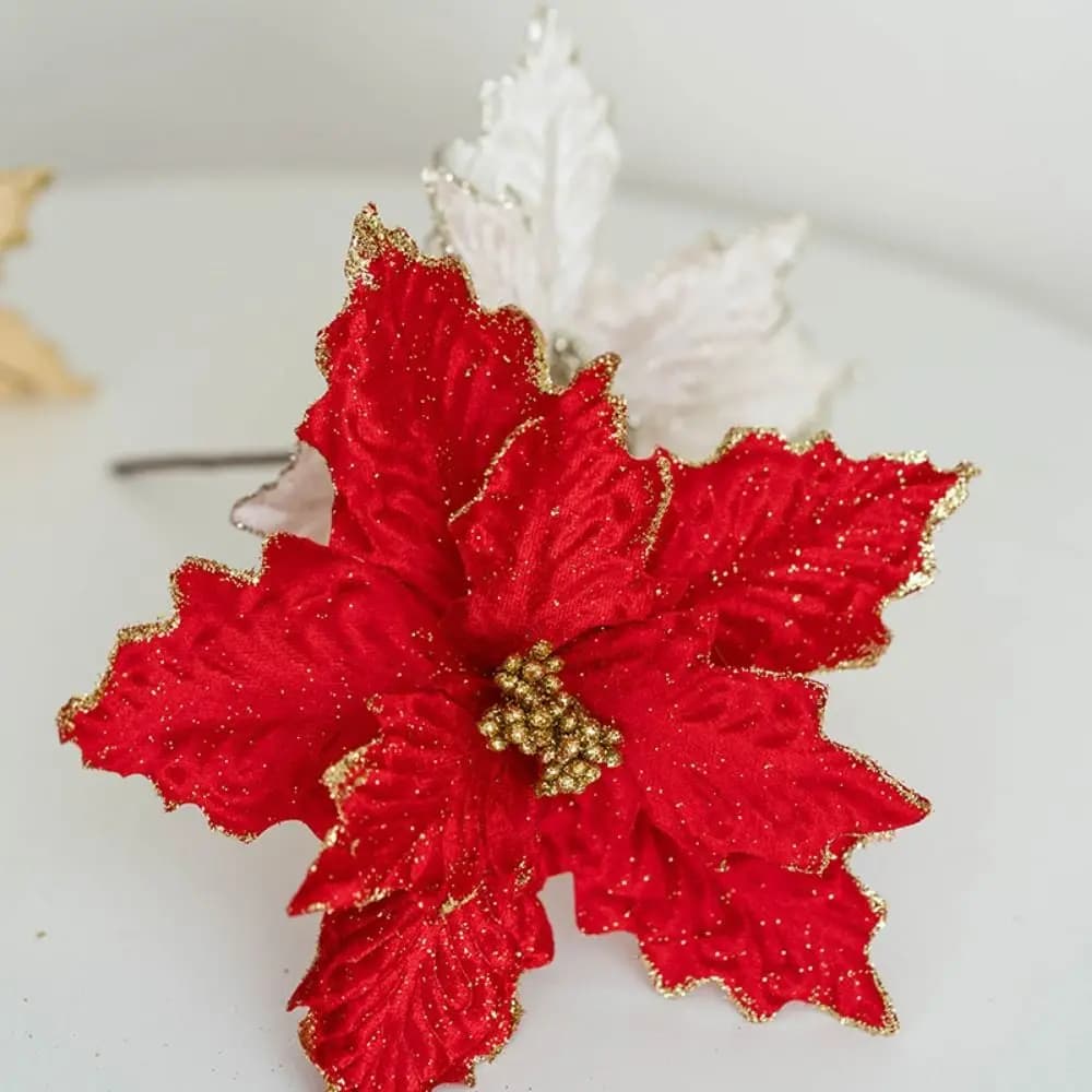 Fashion DIY Artificial Christmas flowers handmade flower flower Christmas flower simulated ornaments for Christmas tree fake wedding