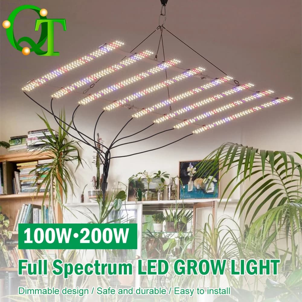 Lamp for Growing Plants Quantum Board 100W/200W with Dimmable Handle, Aluminum Panel, Indoor Plant Lighting