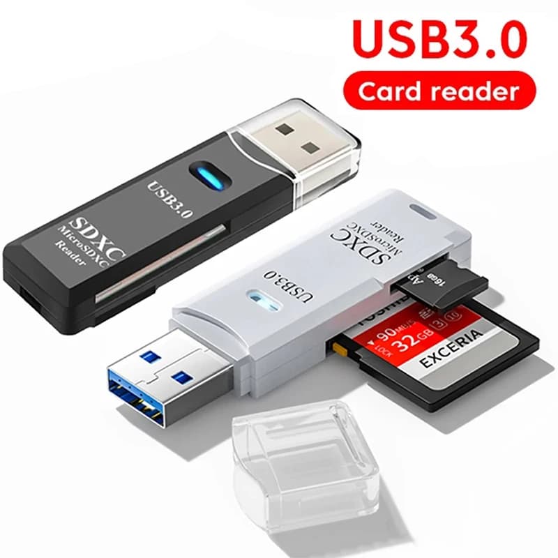 Lettore di schede USB 3.0 2 in 1 Adattatore per scheda di memoria USB 2.0 a SD Micro SD TF per PC Laptop Accessori Unità flash Lettore di schede USB