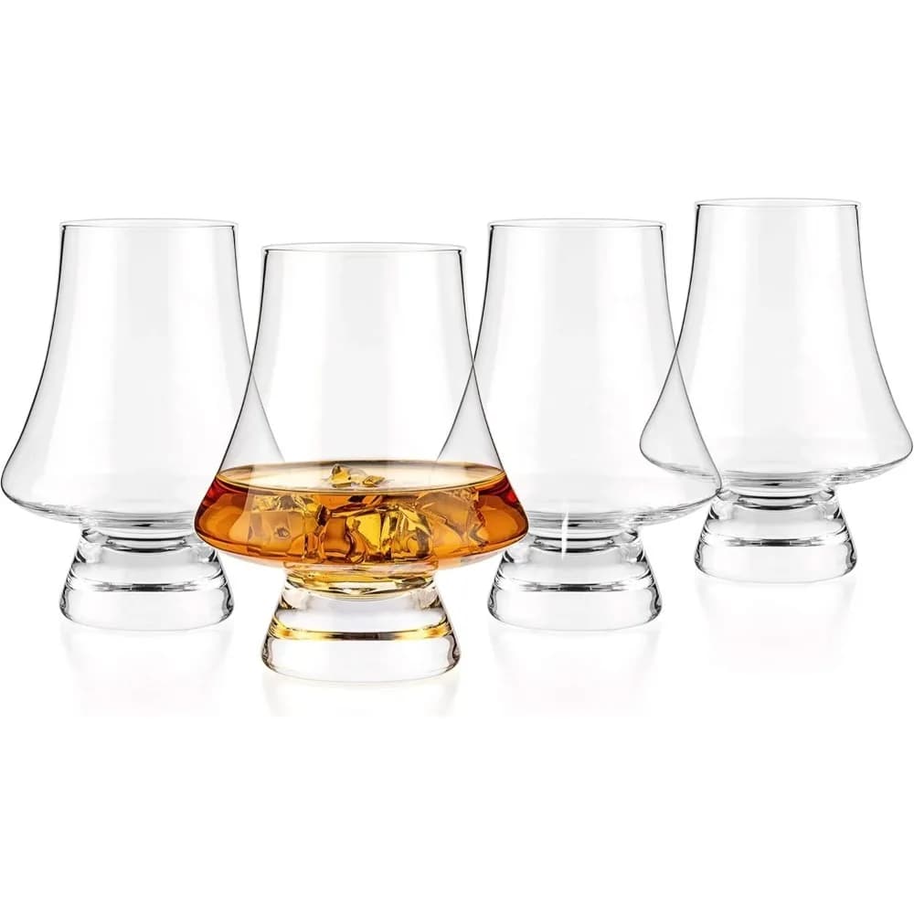 Set di bicchieri di cristallo per whisky, confezione da 4 bicchieri da degustazione da 9 once, bicchieri da vino trasparenti senza piombo, vetreria per matrimoni, feste