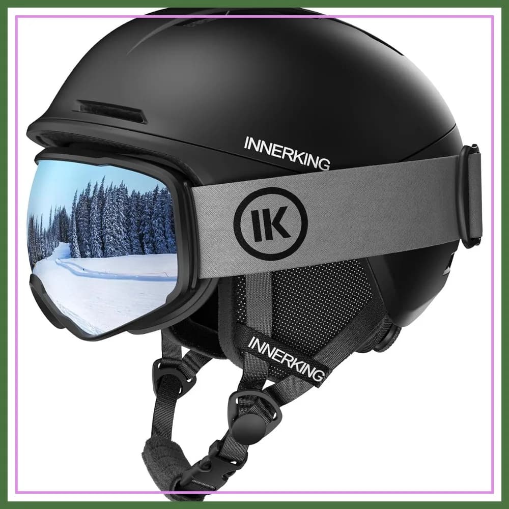 Set Casco da Snowboard con Occhiali da Sci, Attrezzatura Protettiva Leggera per Uomini Donne Adulti