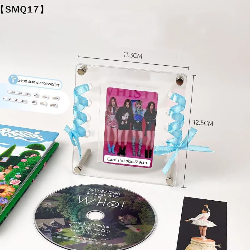 CD Picture Display Stand Frame Transparent Acrylic Photo Frame Photocard Holder Idol Postcards Protector Room Decor【SMQ】